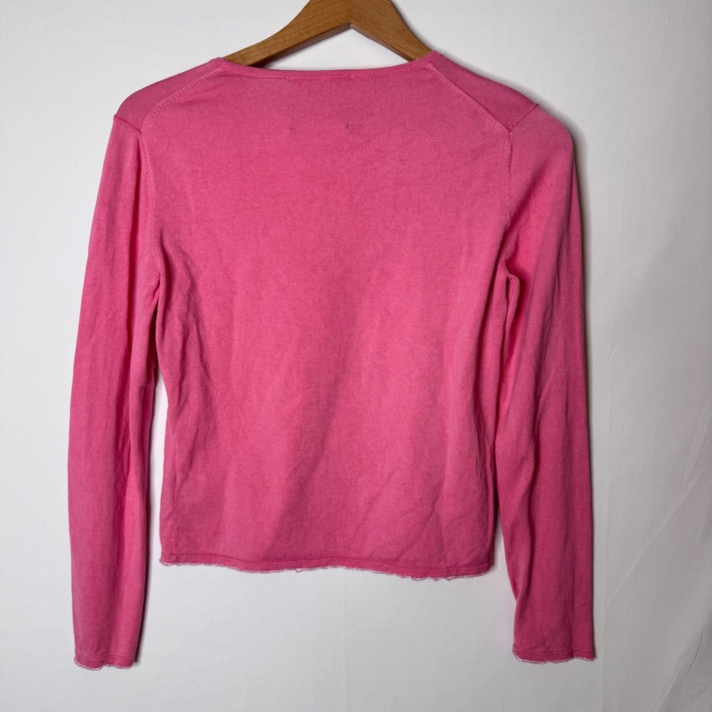 Vtg Michael Simon Sweater S Pink Silk Blend Bunny Rabbit Beaded Easter Y2K READ - Picture 8 of 13